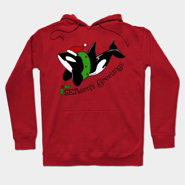 Season's Greetings Killer Whale Hoodie by HonuHoney